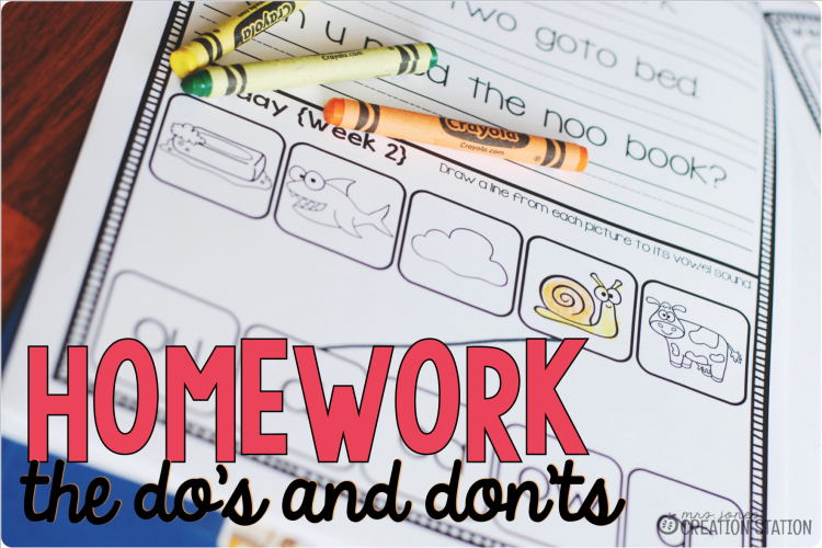 Homework in Primary Classroom The Do's and Don'ts