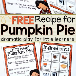 Pumpkin Pie Recipe for Dramatic Play - MJCS