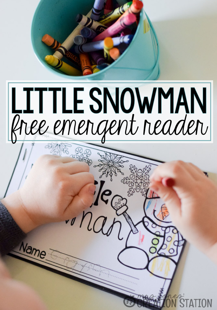 FREE Little Snowman Emergent Reader Printable Book - Mrs. Jones' Creation Station