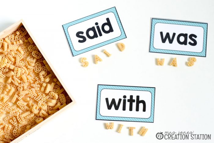 Making Sight Words with Pasta