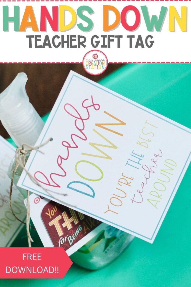 Hands Down Teacher Gift Tags - Mrs. Jones Creation Station